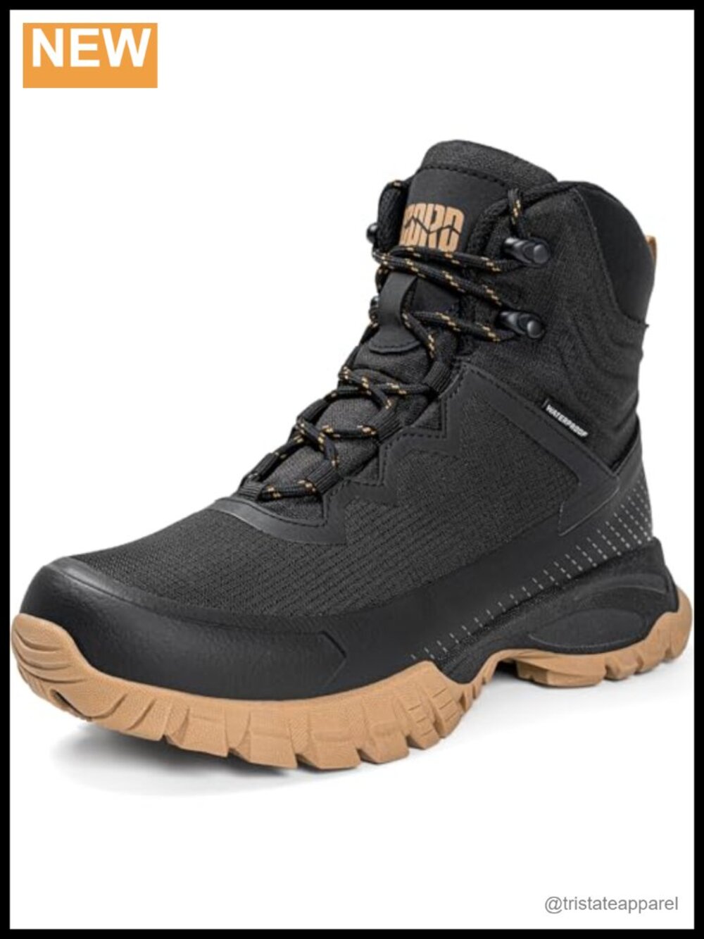 Waterproof Hiking Boots with Traction Outsole Cushioned Ankle Support Durable